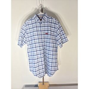 Daniel Cremieux Jeans Shirt Mens M Blue Plaid Fine Italian Fabric Cotton